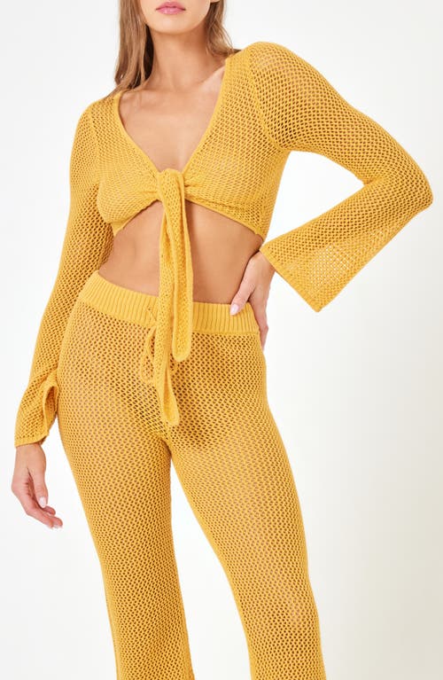 L*space Lspace Los Cabos Open Stitch Cover-up Crop Top In Yellow