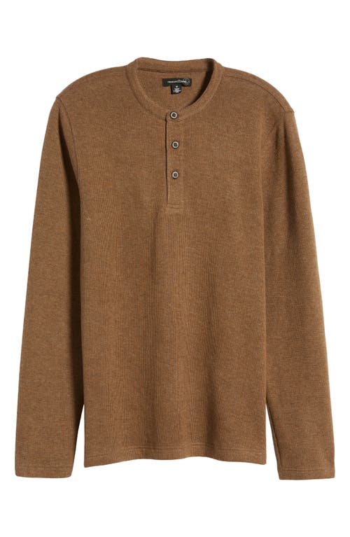 Shop Treasure & Bond Double Knit Henley In Tan Ermine Heather