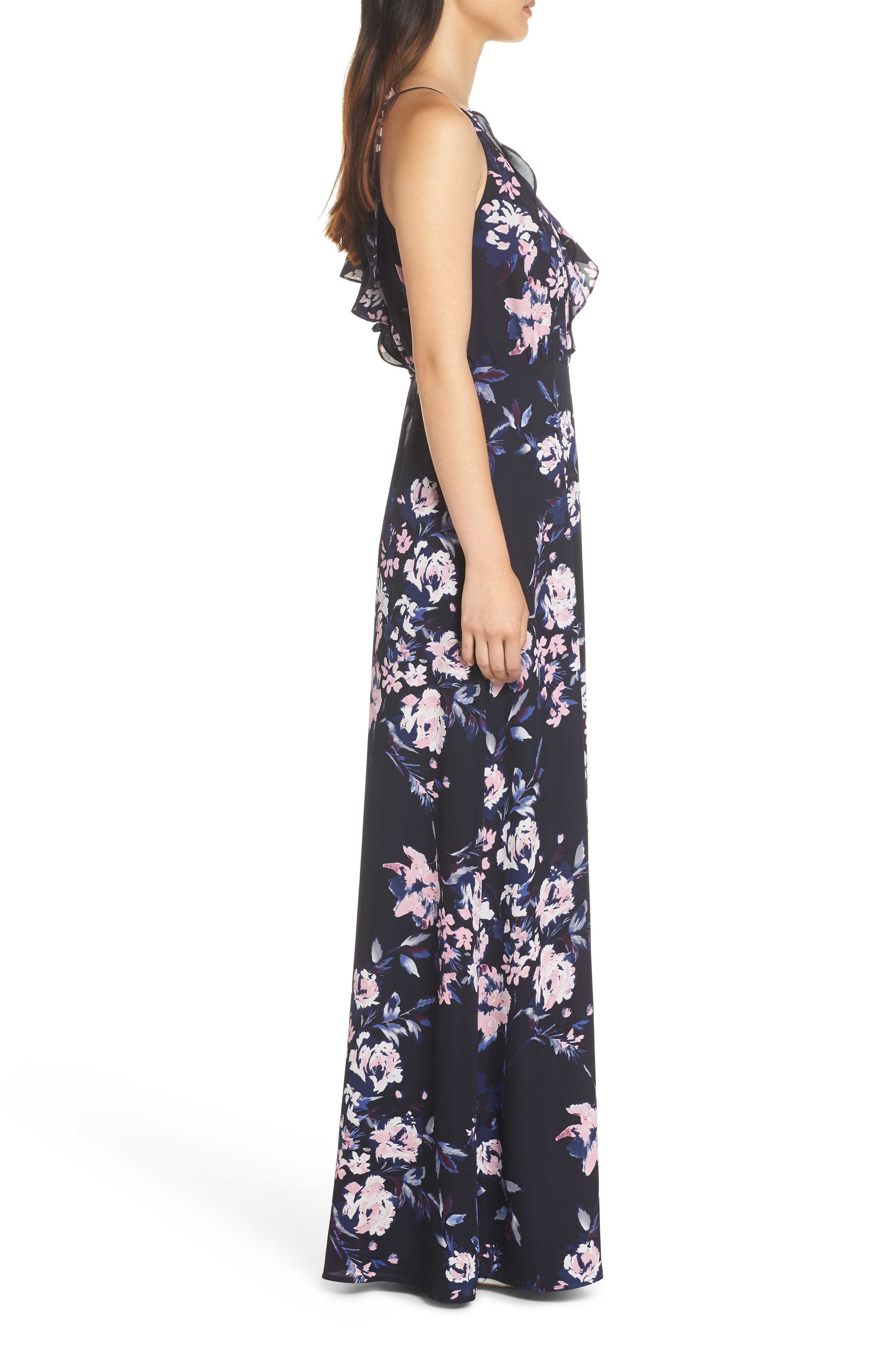 jamie ruffle wrap gown