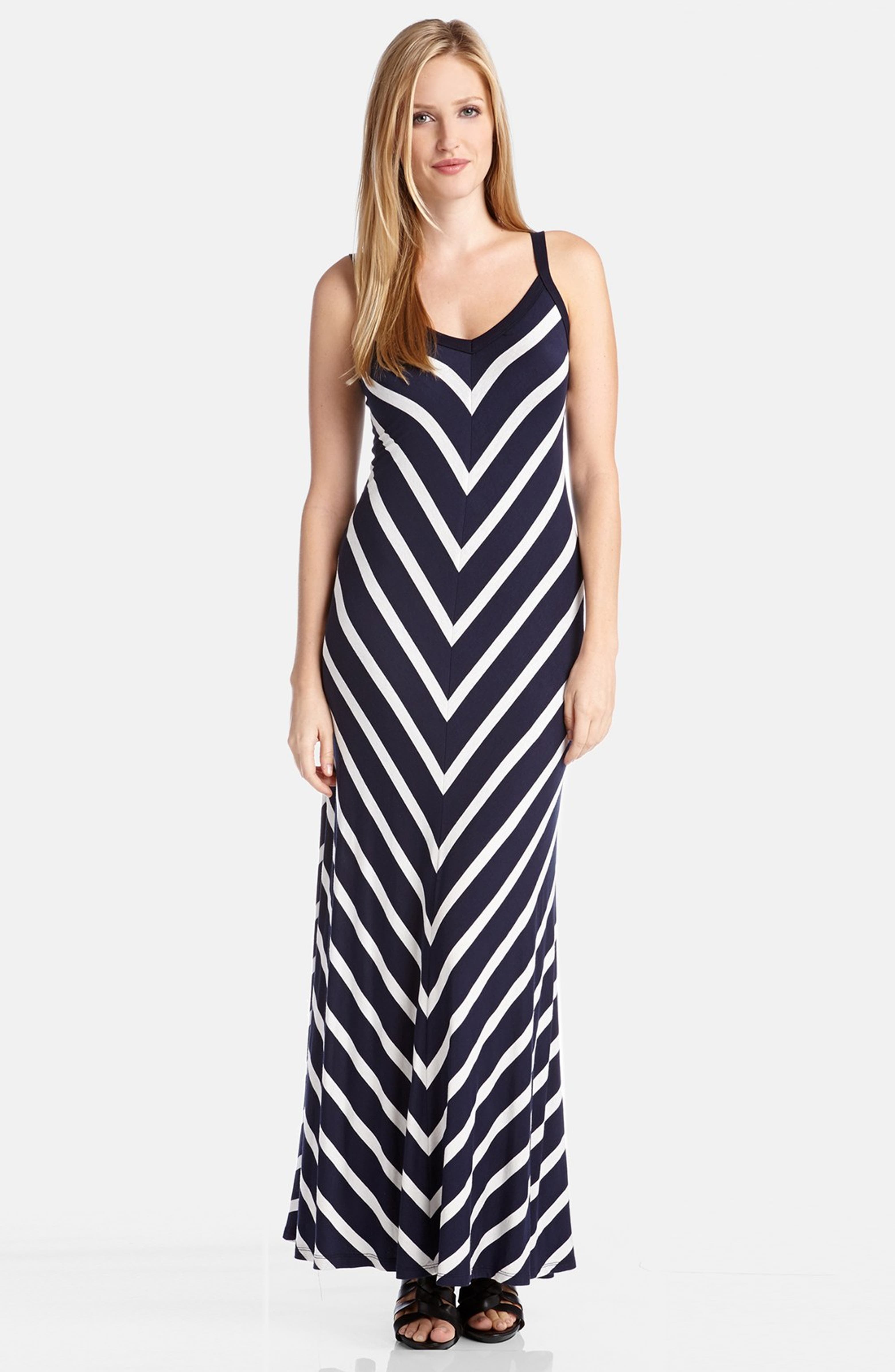 Karen Kane Mitered Stripe Maxi Dress | Nordstrom