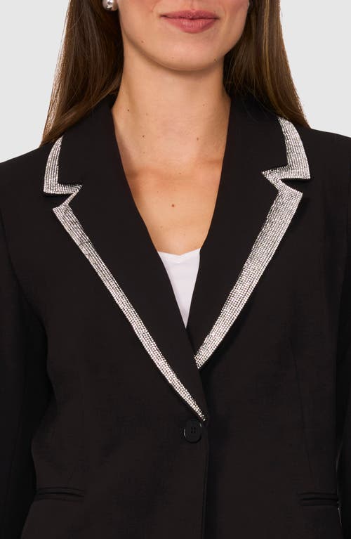 Shop Halogenr Halogen(r) Rhinestone Trim Notch Lapel Blazer In Rich Black