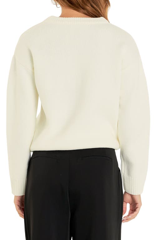 English Factory Sequin Sweater In Off White