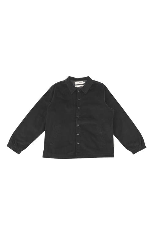 Corduroy Snap-Up Jacket in Black