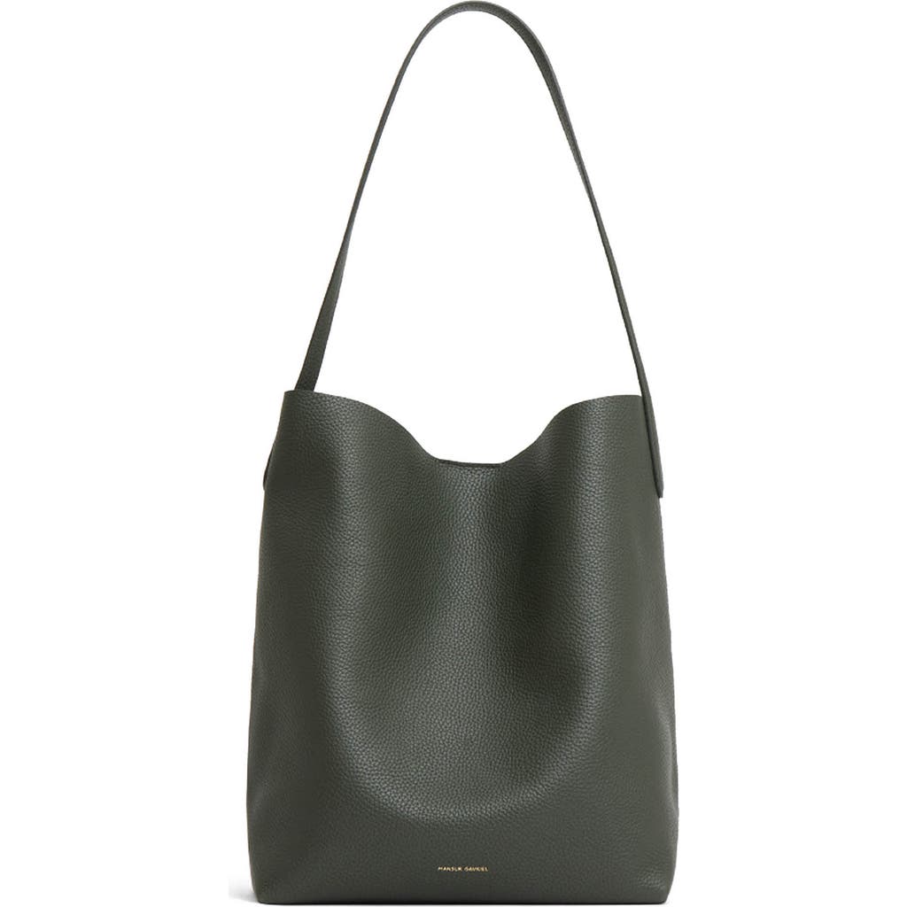 Mansur Gavriel Everyday Leather Shoulder Bag In Seaweed