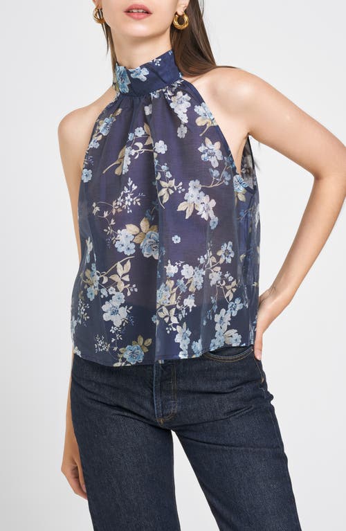 Shop Wayf Emilia Sleeveless Print Top In Navy Floral