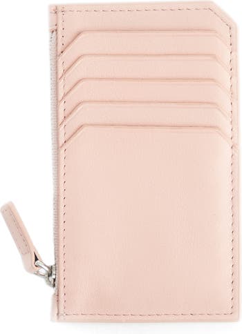 Royce New York Zippered Credit Card Case - Blush Pink