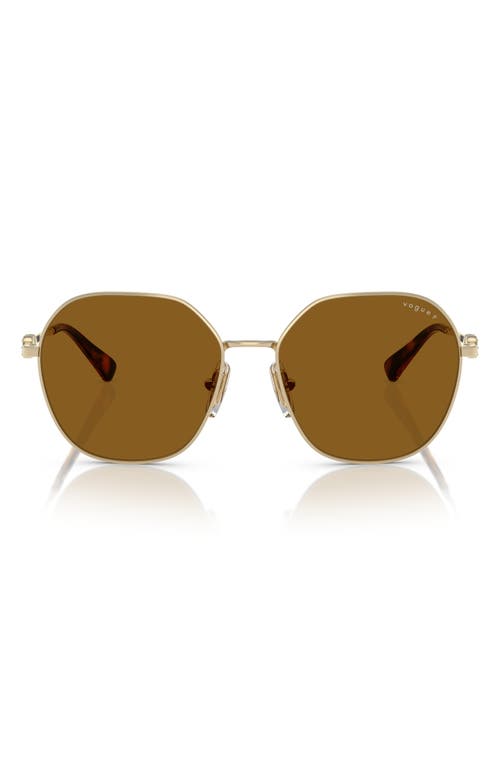 Vogue 55mm Gradient Irregular Sunglasses In Pale Gold Polarized