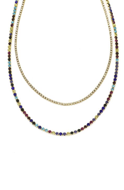 Layered Crystal Tennis Necklace