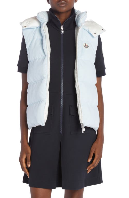 Moncler Agelao Hooded Down Vest Blue at Nordstrom,