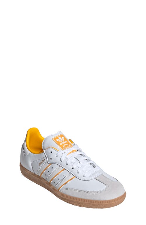 Shop Adidas Originals Adidas Kids' Samba Sneaker In White/crystal/yellow