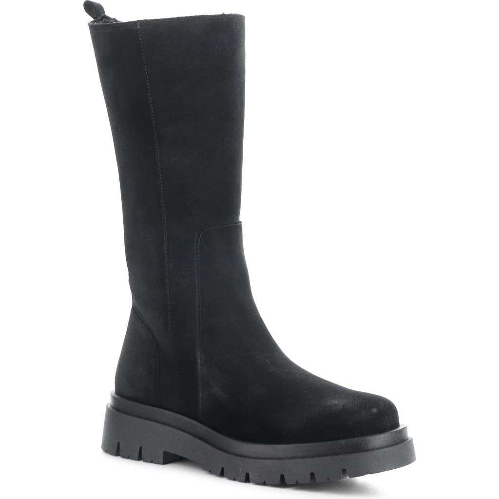 Bos. & Co. Marie Platform Boot In Black Suede/murta Faux Fur