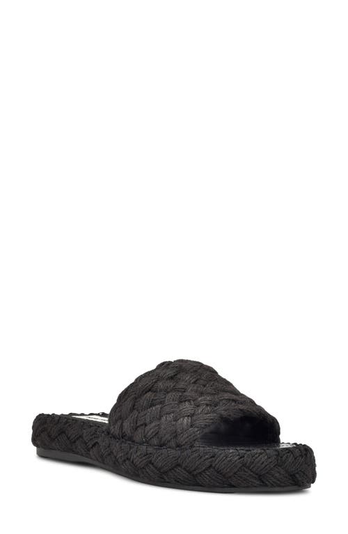 Nine West Stef Espadrille Slide Sandal in Black at Nordstrom, Size 9.5
