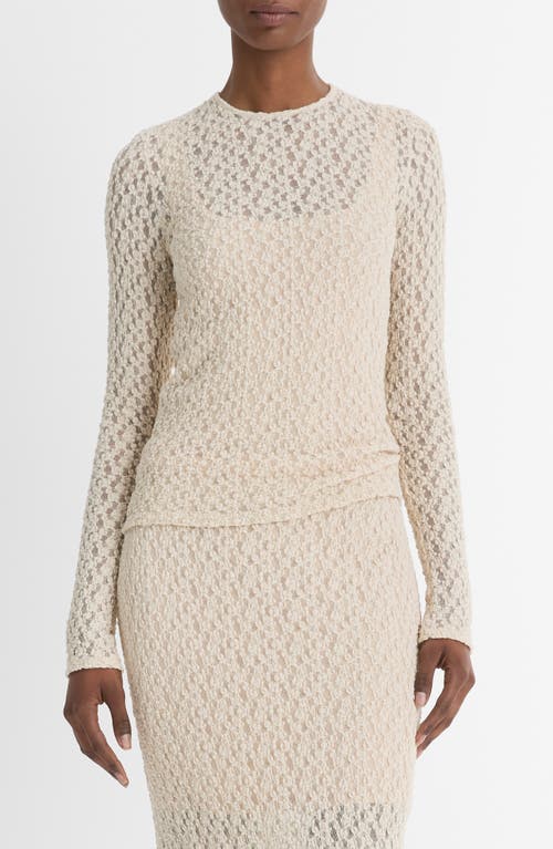 Shop Vince Floral Lace Top In White Sand