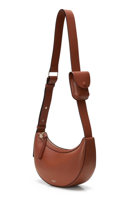 Oryany Rookie Half-moon Leather Crossbody Bag In Toffee Tan