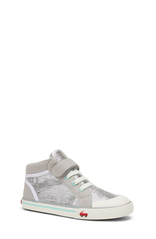 See Kai Run Peyton Sneaker in Silver at Nordstrom, Size 7 M