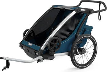 Double bike 2024 trailer and stroller