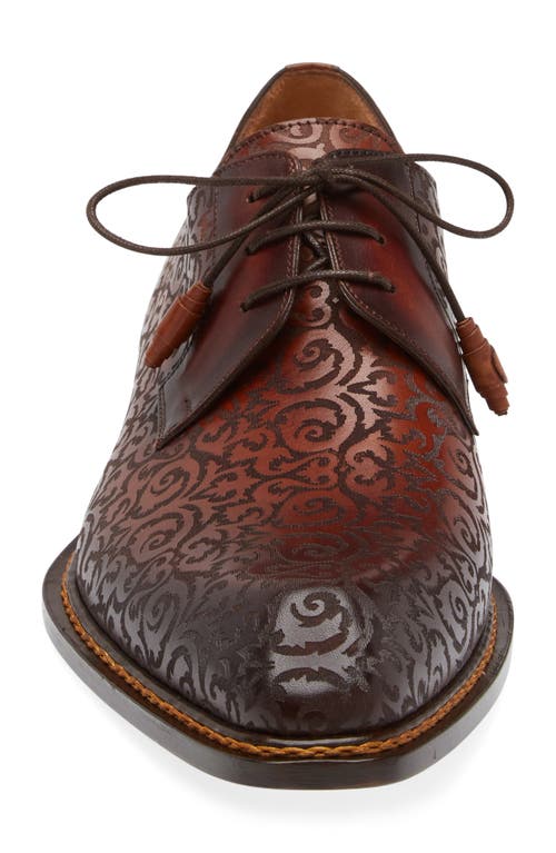 Shop Mezlan Lontani Plain Toe Derby In Cognac/rust