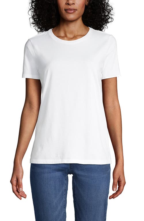 Shop Lands' End Relaxed Supima Cotton Crew Neck T-shirt In White