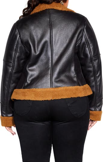 City chic clearance faux leather jacket