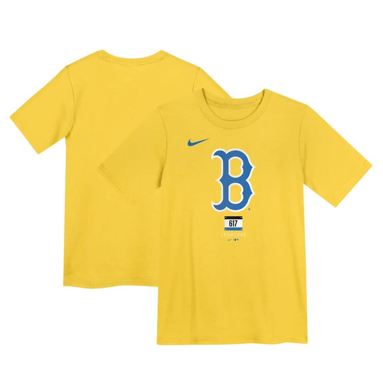Shop Nike Preschool  Gold Boston Red Sox City Connect Large Logo T-shirt