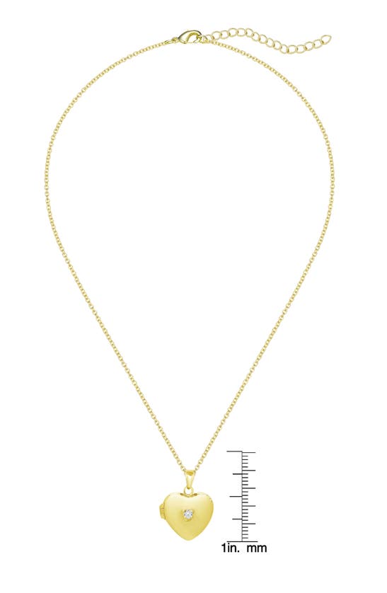 Shop Lily Nily Kids' Cubic Zirconia Heart Locket Necklace In Gold