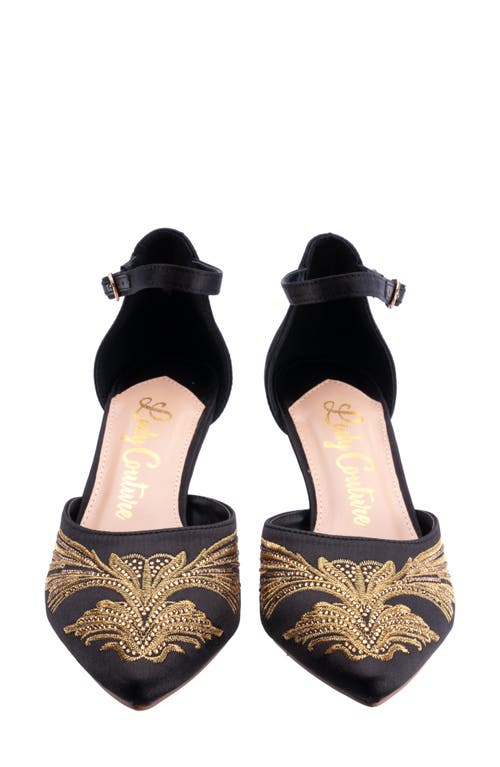 Lady Couture Kate Kitten Heel Pump In Black/gold