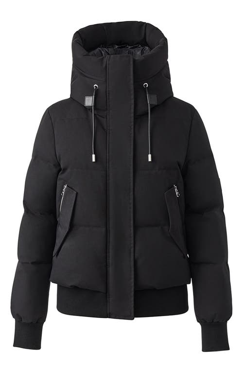 Shop Mackage Nefi Water Repellent 800 Fill Power Down Insulated Bomber Jacket With Removable Hooded Bib In Black