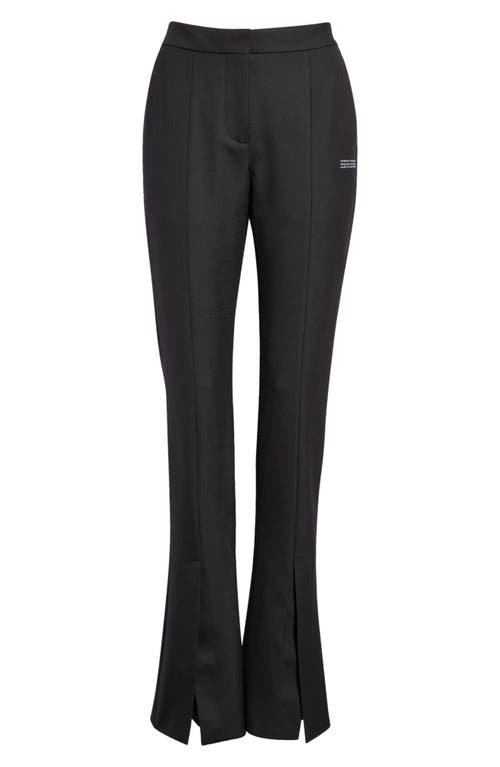 Off-White Split Hem Tailored Flare Leg Pants in Black White
