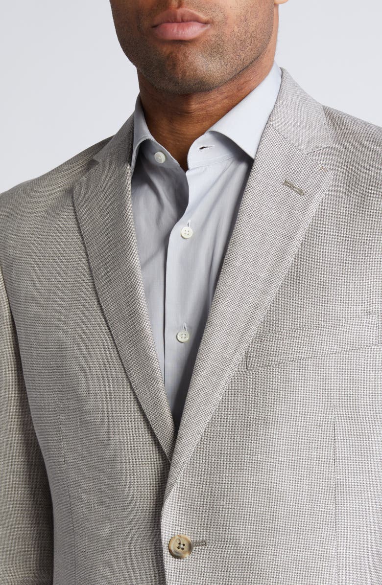 JB Britches Regular Fit Textured Wool & Linen Mélange Sport Coat, Alternate, color, Beige