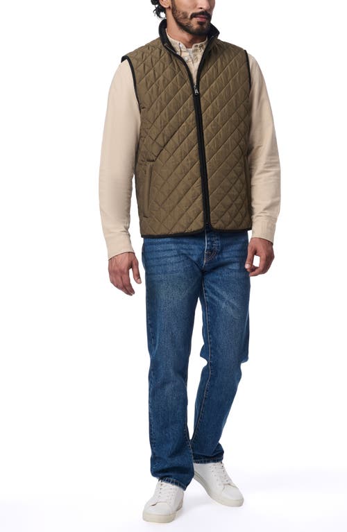 Shop Bernardo Smart Leisure Quilted Vest In Olive