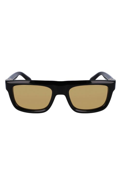 Shop Ferragamo Prisma 56mm Square Sunglasses In Black/gold