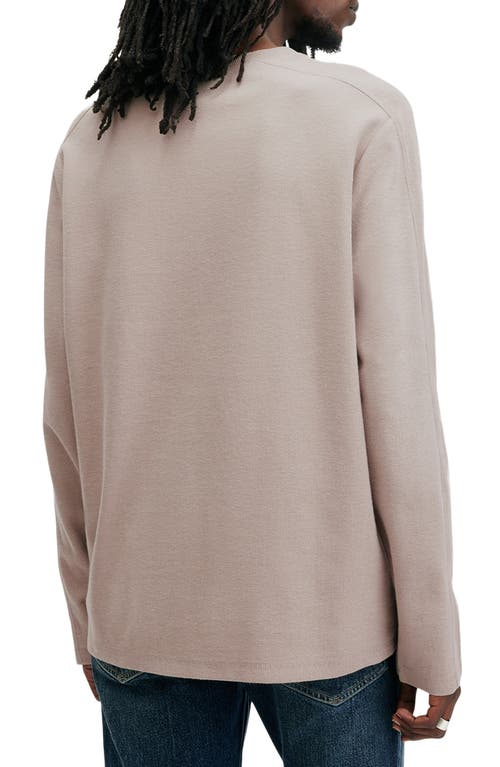 Shop Allsaints Rowe Long Sleeve Waffle Knit T-shirt In Boston Taupe