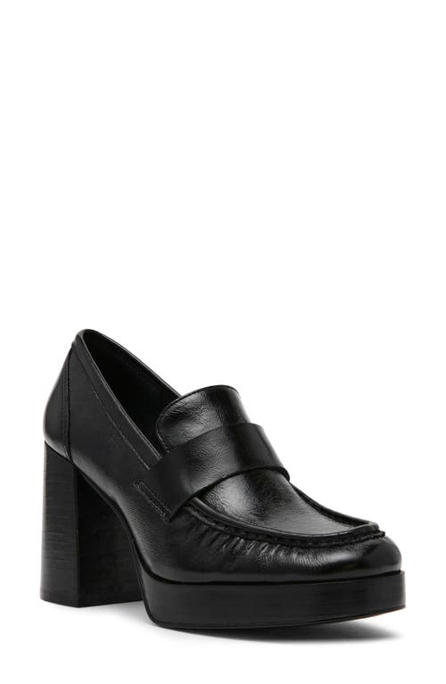 Shop Steve Madden Munday Platform Pump In Black Leather