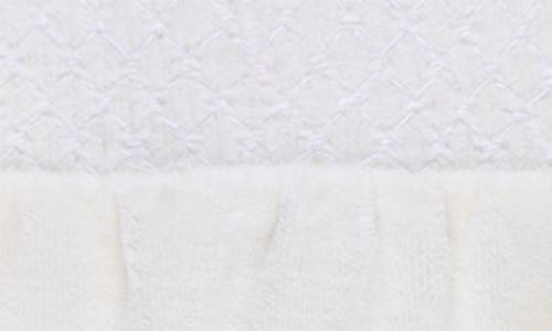 Feltman Brothers Smocked Yoke Cotton Velour Footie & Hat Set In Ivory
