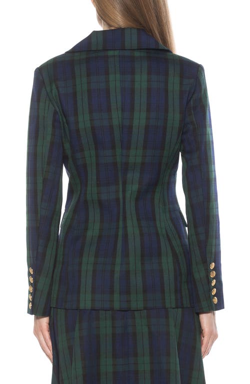 Alexia Admor Women's Farrah Double Breasted Blazer In Green Plaid