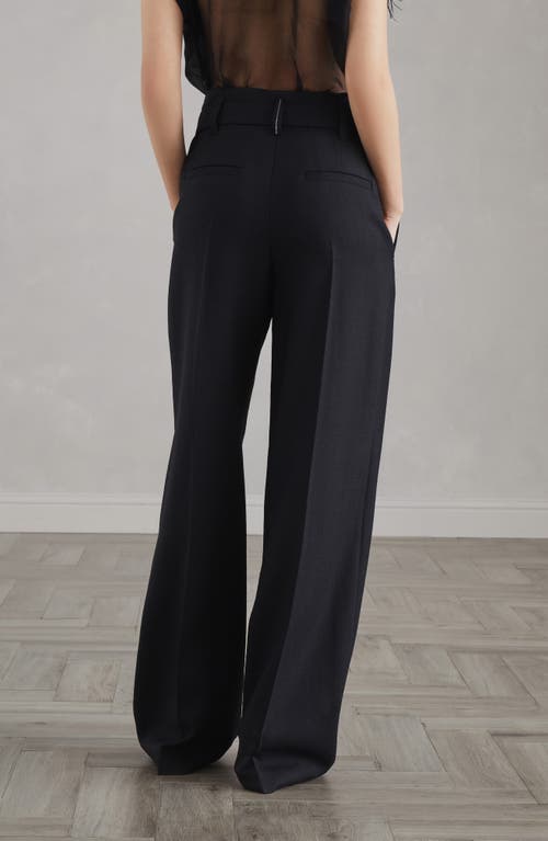 Shop Brunello Cucinelli Loose Corset Trousers With Monili In Black