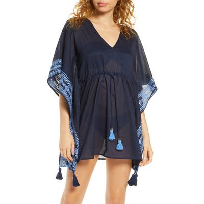 Tory Burch Ravena Shibori Stripe Cover-Up Caftan