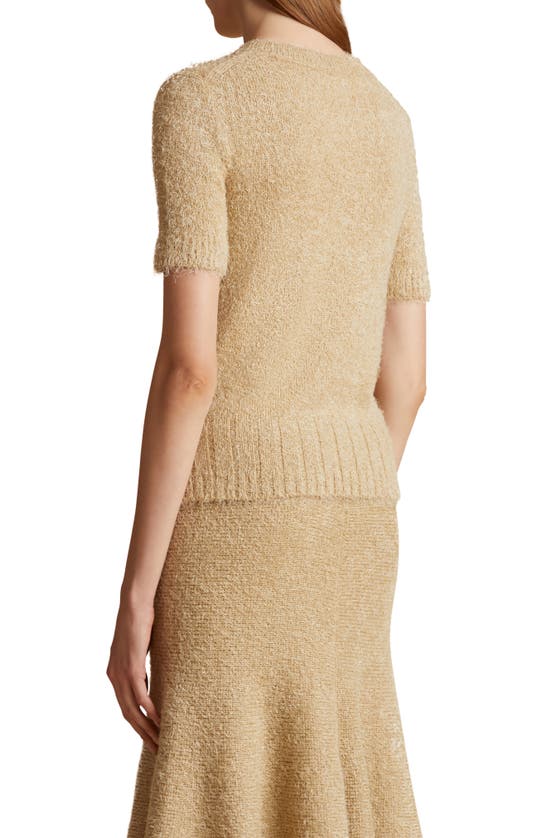 Shop Khaite Luphia Short Sleeve Silk & Cashmere Sweater In Wheat