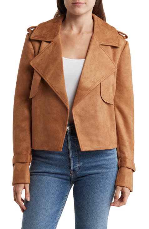 Boss Women's Cropped Button-Up Leather Jacket