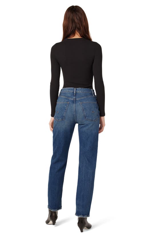 Hudson Jade Ripped High Waist Straight Leg Jeans In Asteroid