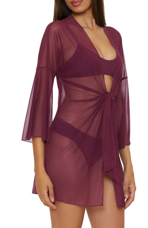 Becca Muse Mesh Cover-up Jacket In Aubergine