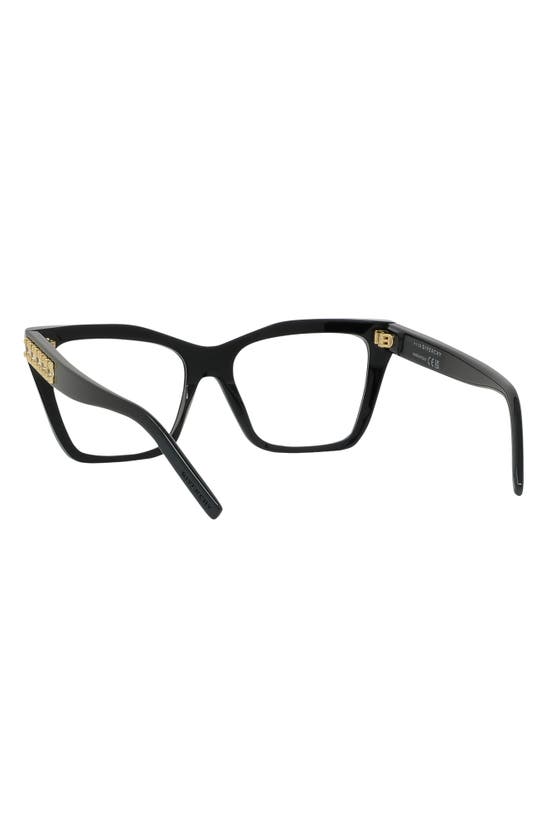 Shop Givenchy Plumeties 55mm Rectangular Optical Glasses In Shiny Black