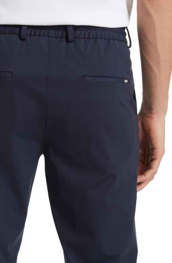 Shop Hugo Boss Boss Genius Flat Front Drawstring Pants In Dark Blue