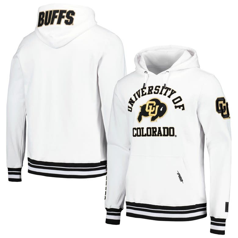 Shop Pro Standard White Colorado Buffaloes Classic Stacked Logo Pullover Hoodie
