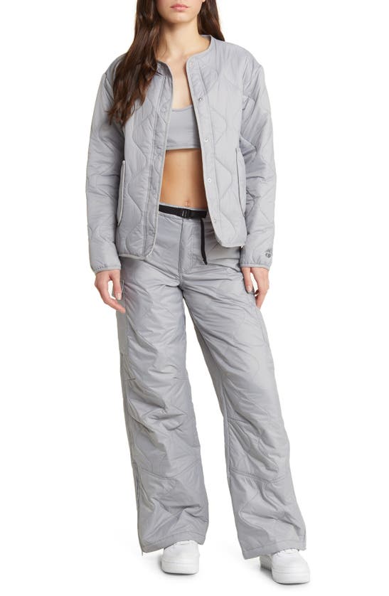 Coney Island Picnic Alpine Slopes Quilted Wide Leg Cargo Pants In Sleet