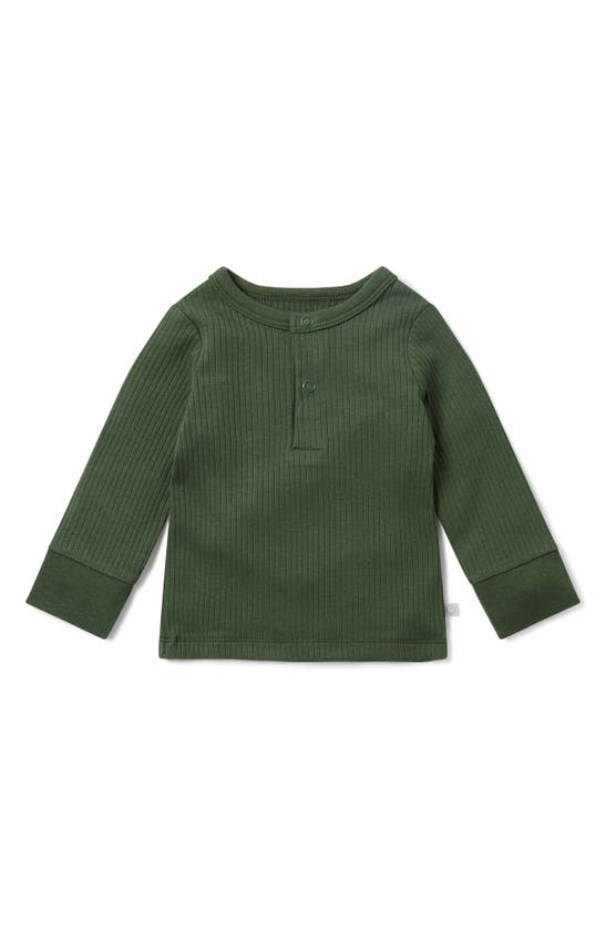 Mori Rib Fitted Two-piece Pajamas In Ribbed Pine