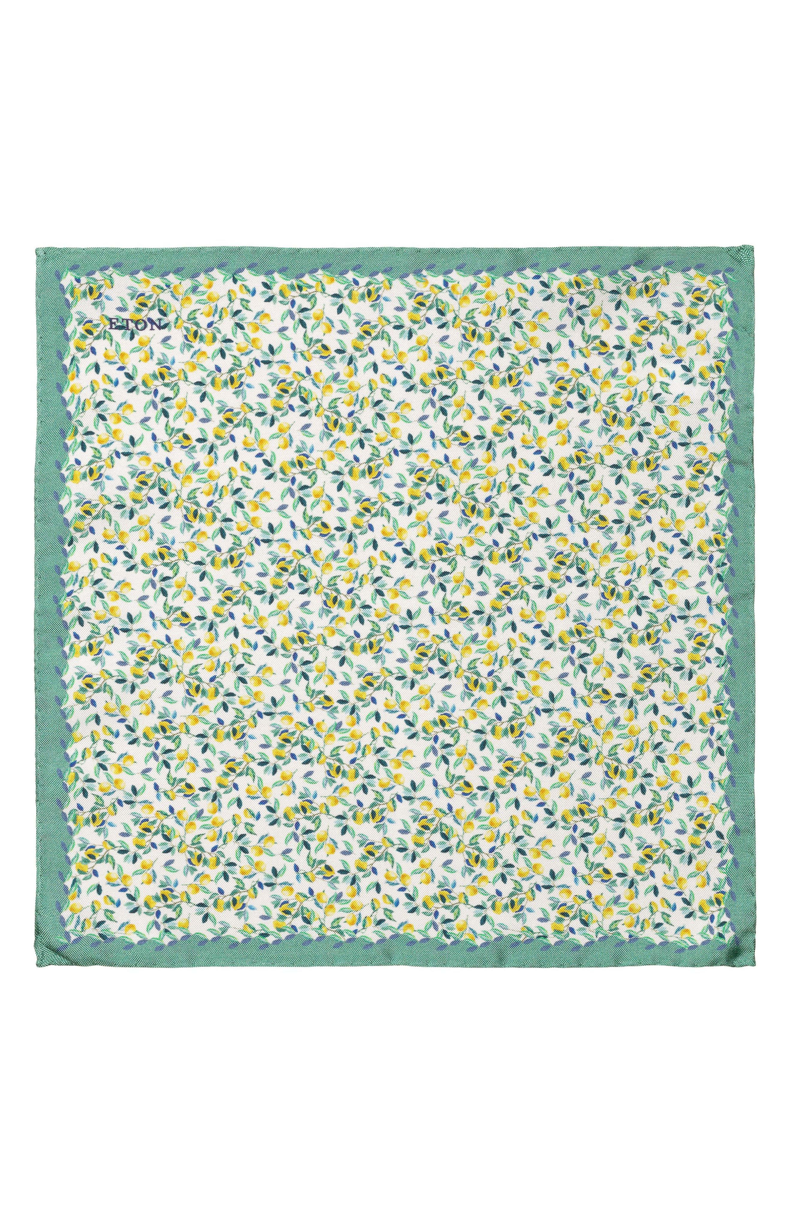 Eton Lemon Print Silk Pocket Square Nordstrom