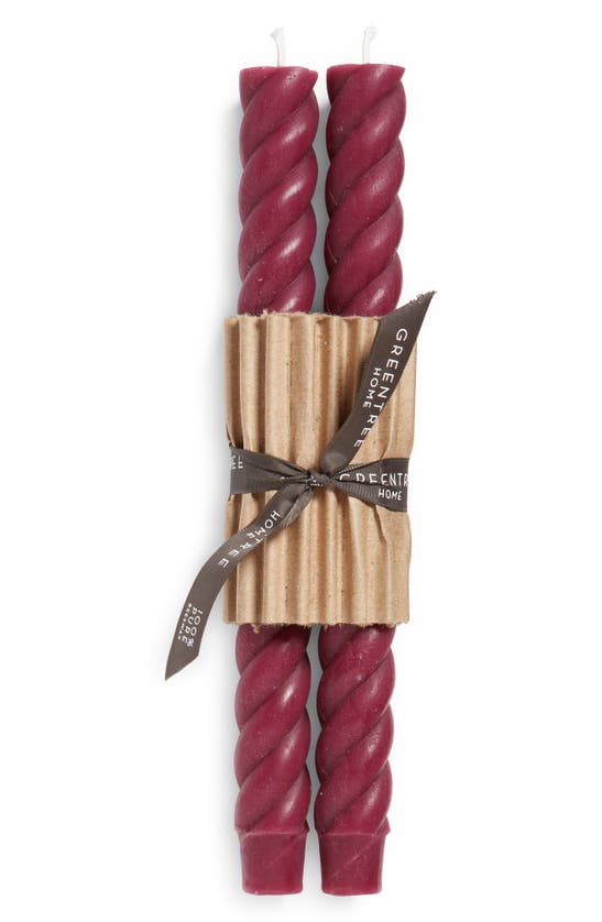 Shop Greentree Home Set Of 2 Church Rope Taper Candles In Wild Plum