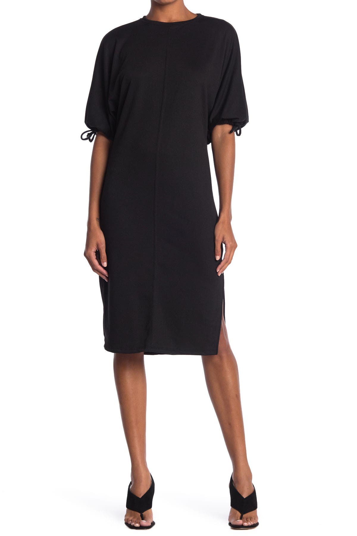 velvet torch puff sleeve smocked dress