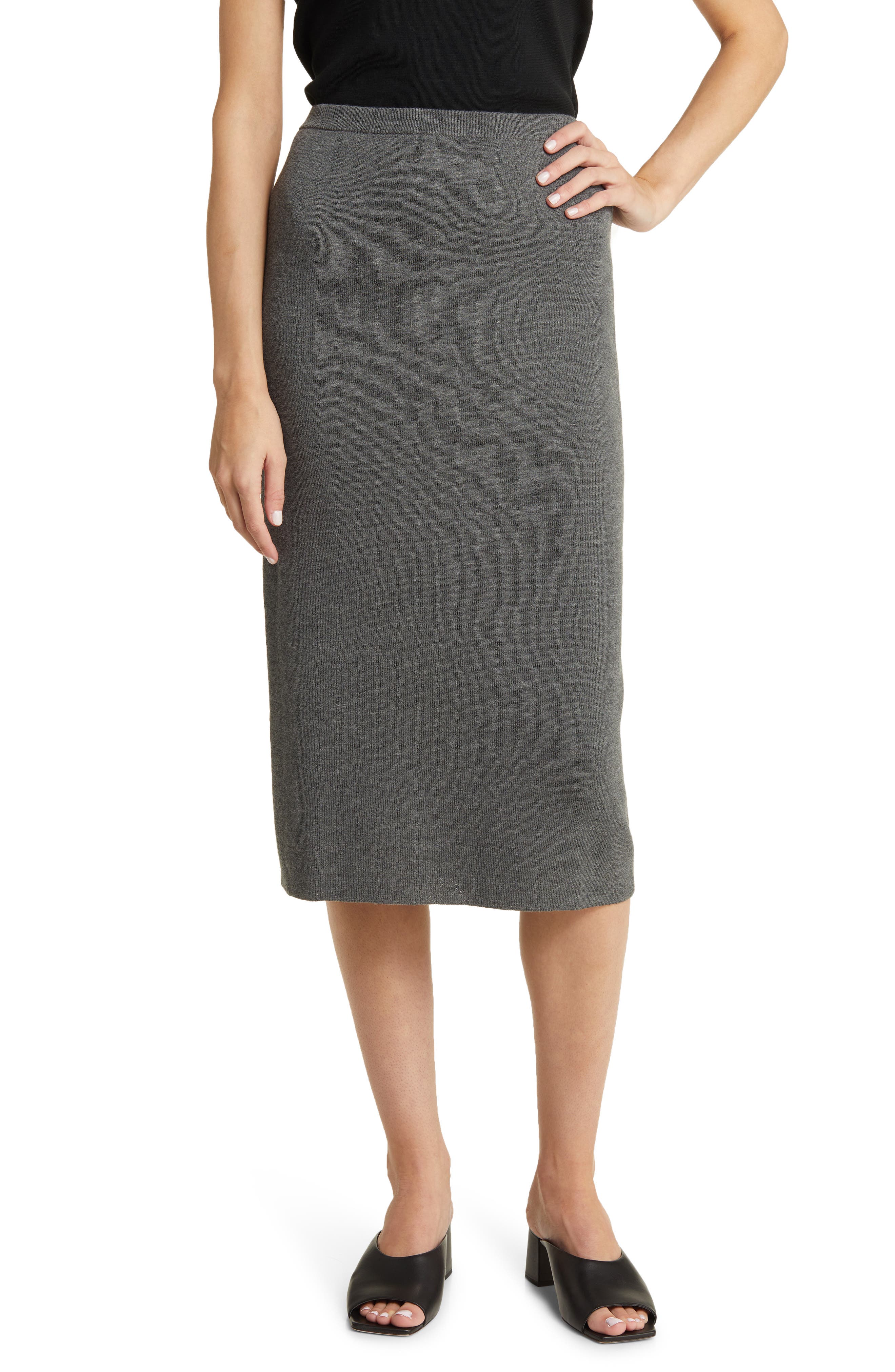 High-rise virgin wool maxi skirt